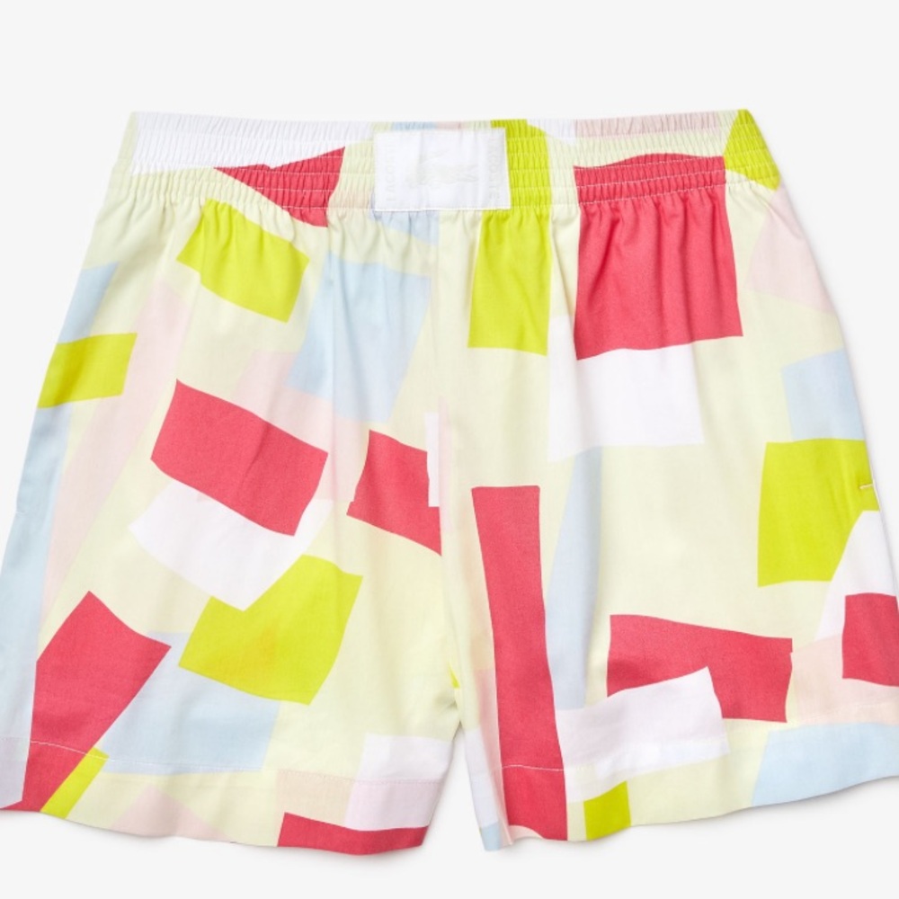 LACOSTE ABSTRACT-PRINT COTTON
POPLIN SHORTS 38